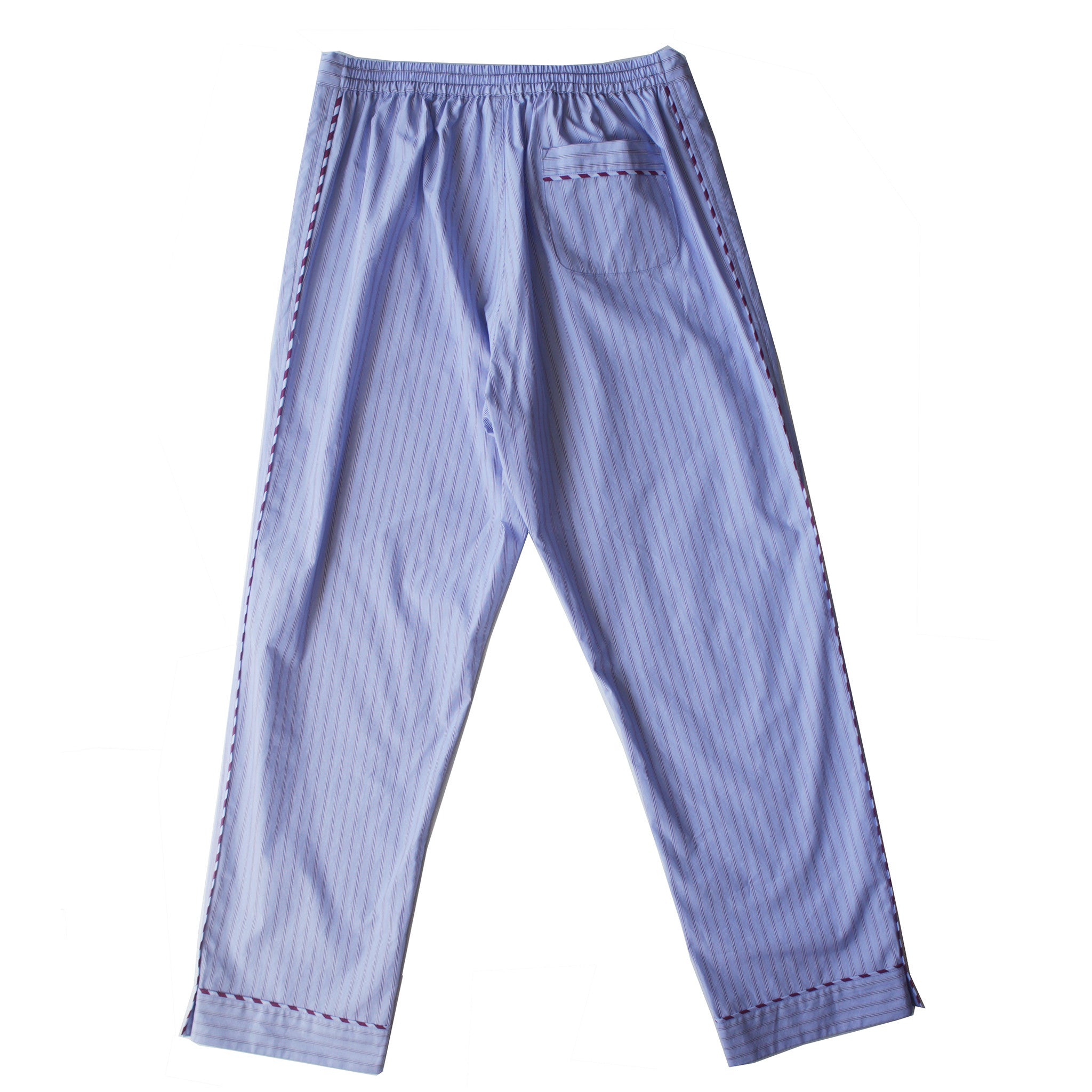 Saturn Pajama Pant in Light Blue Stripe Italian Cotton