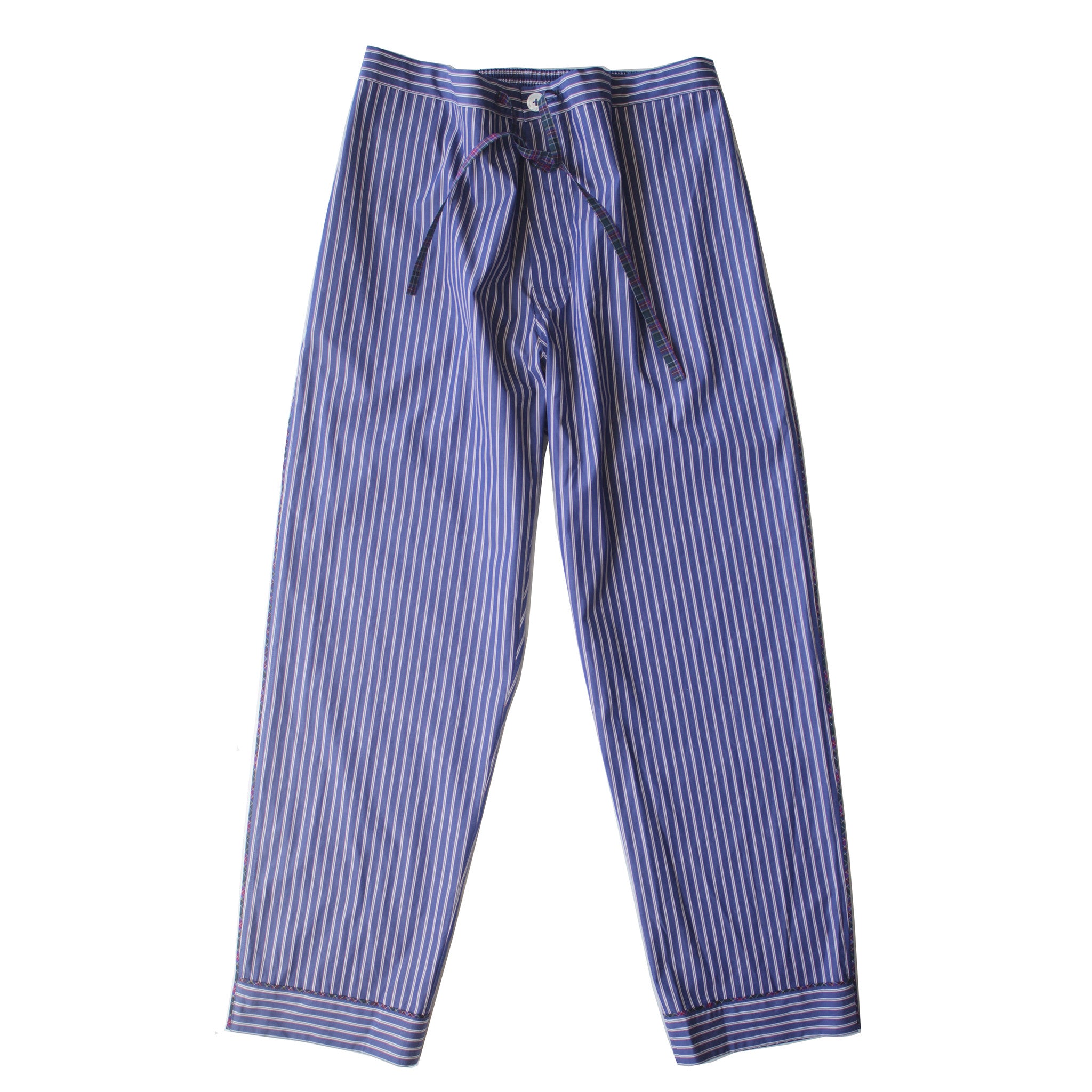 Saturn Pajama Pant in Blue and White Stripe Italian Cotton