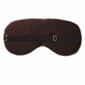 Hypnos Sleep Mask in Sapphire Silk Charmeuse with Black Trim