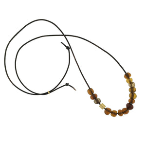 A Brown Glass Bead Necklace