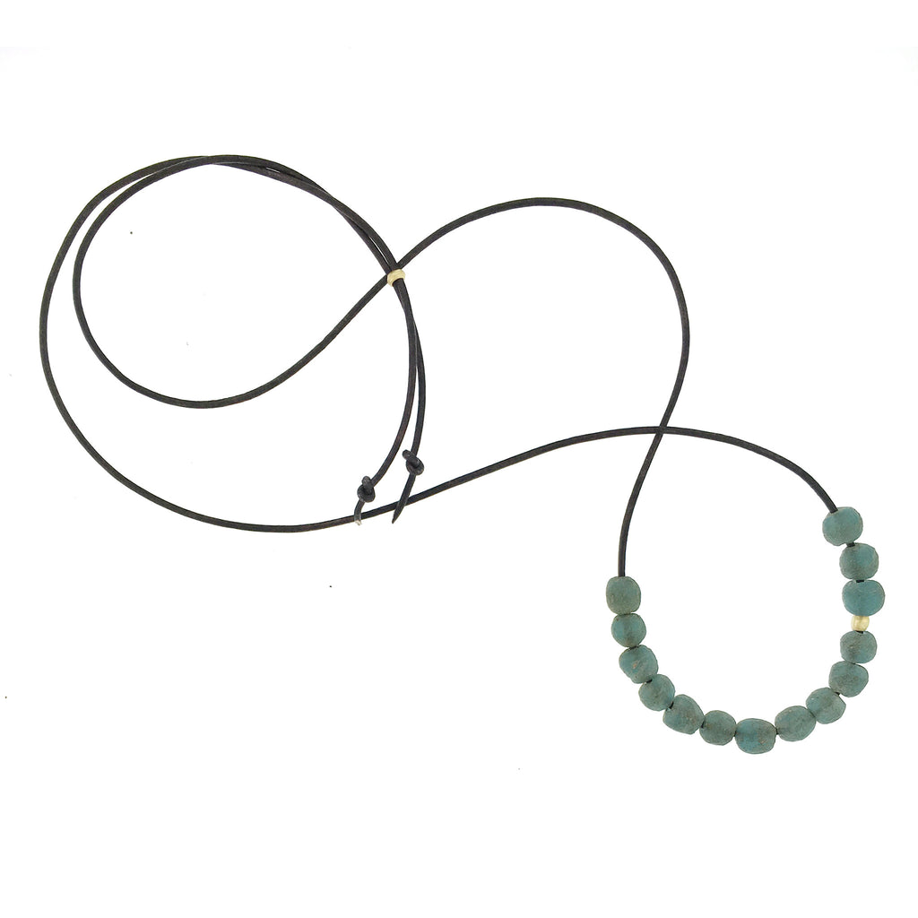 The Dusty Teal Glass Bead Necklace
