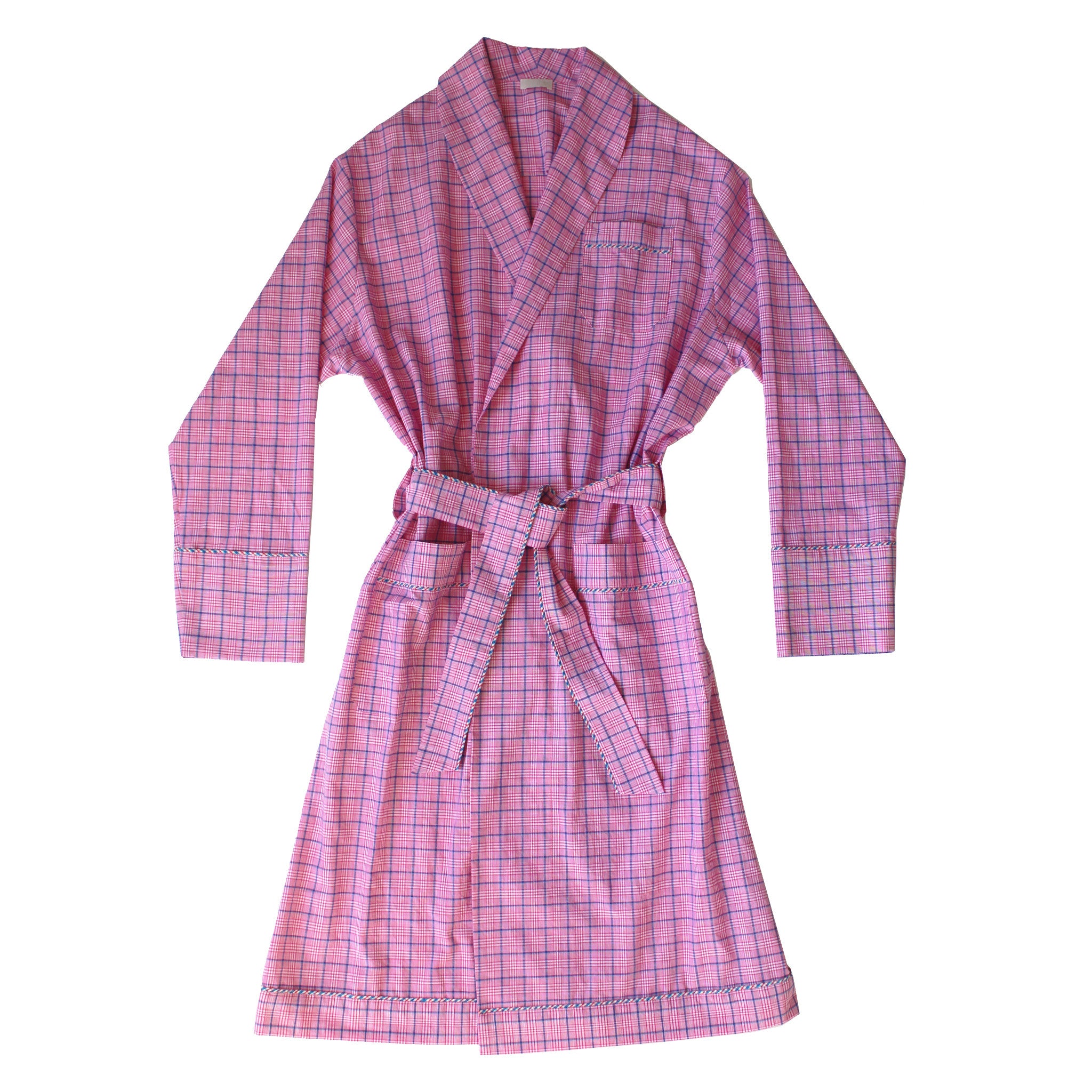 Janus Robe in Pink Check Italian Cotton