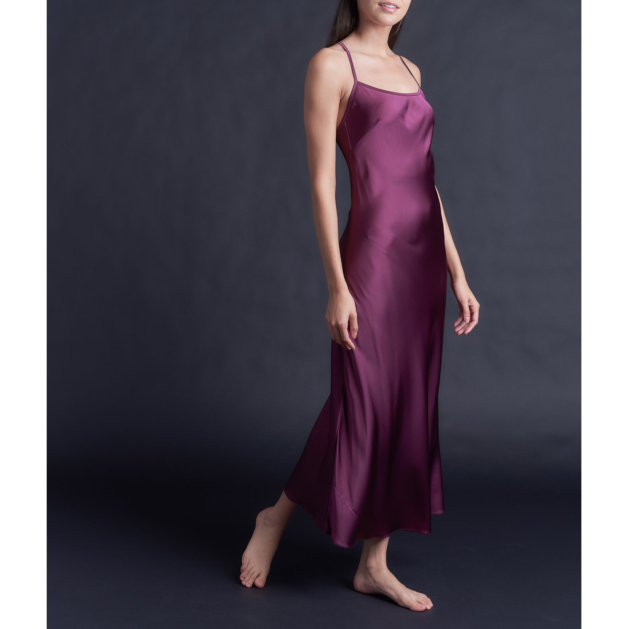 Juno Slip Dress in Garnet Silk Charmeuse