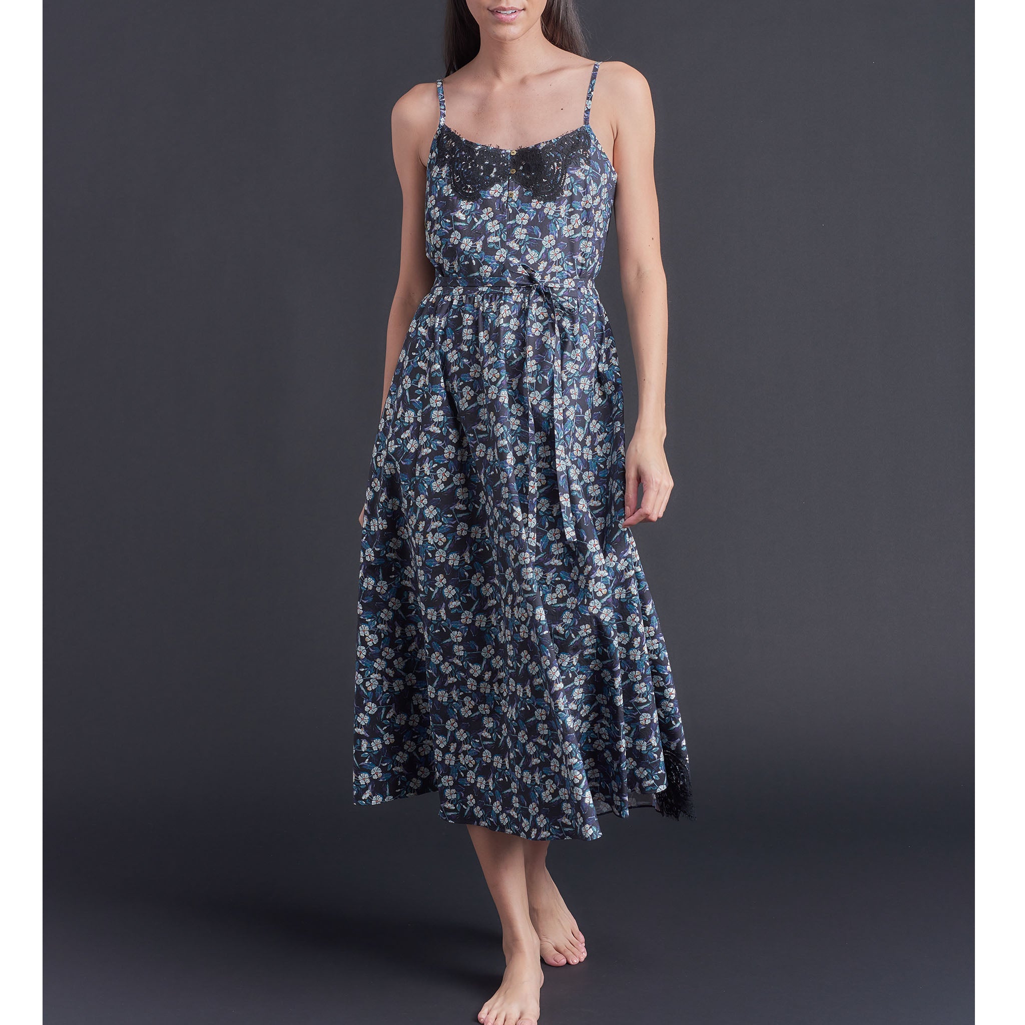 Lilia Slip Dress in Cedric Liberty Print Cotton Poplin
