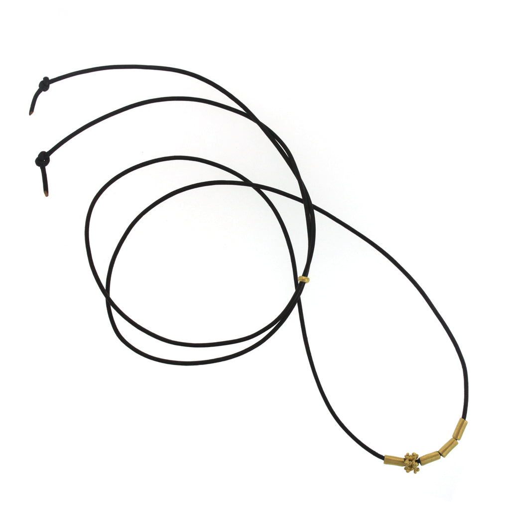 A Gold Tube + Bali Bead Necklace