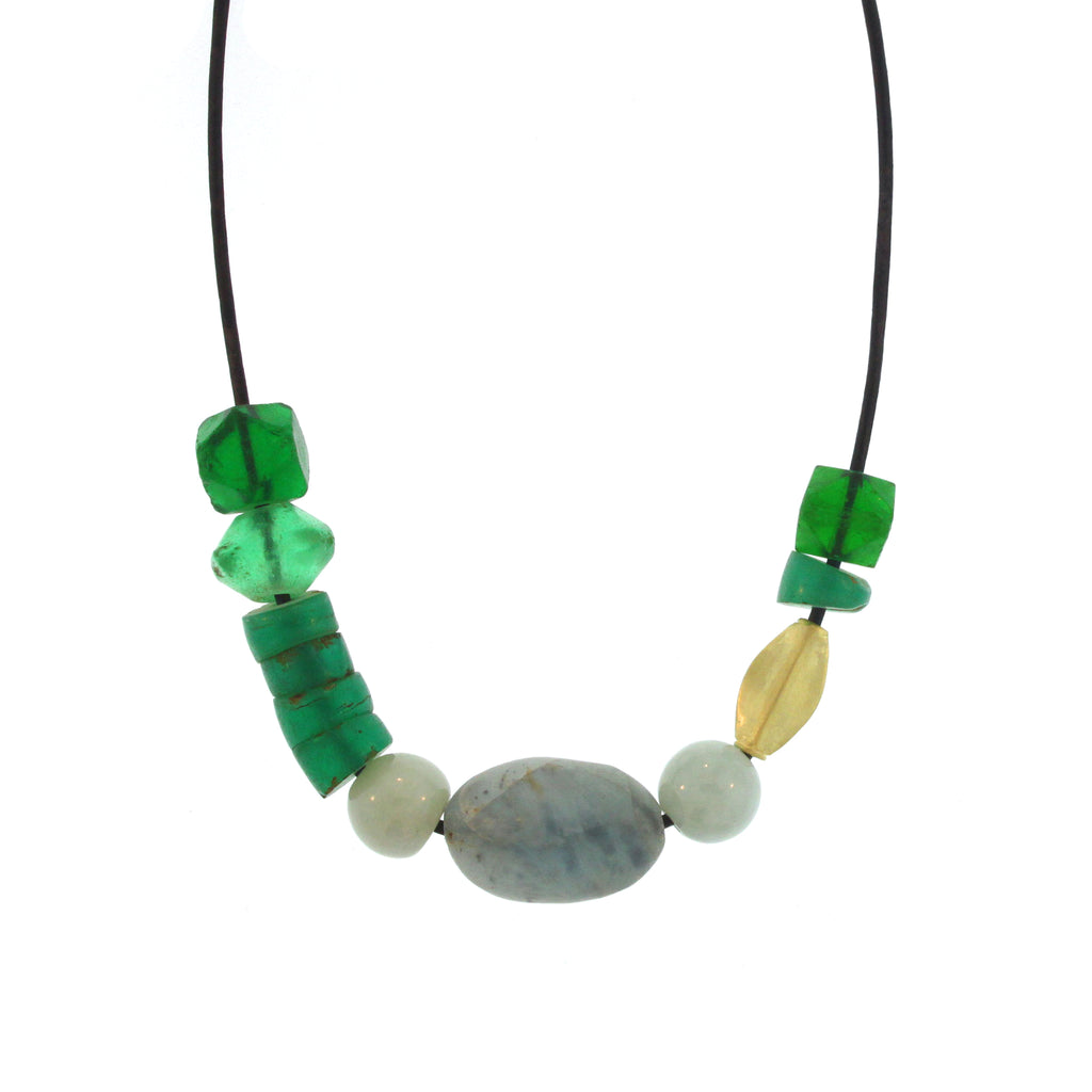 The Ancient Glass + Agate Bead Necklace