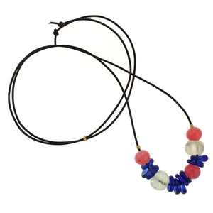 The Ancient Rose and Blue Glass Bead Necklace