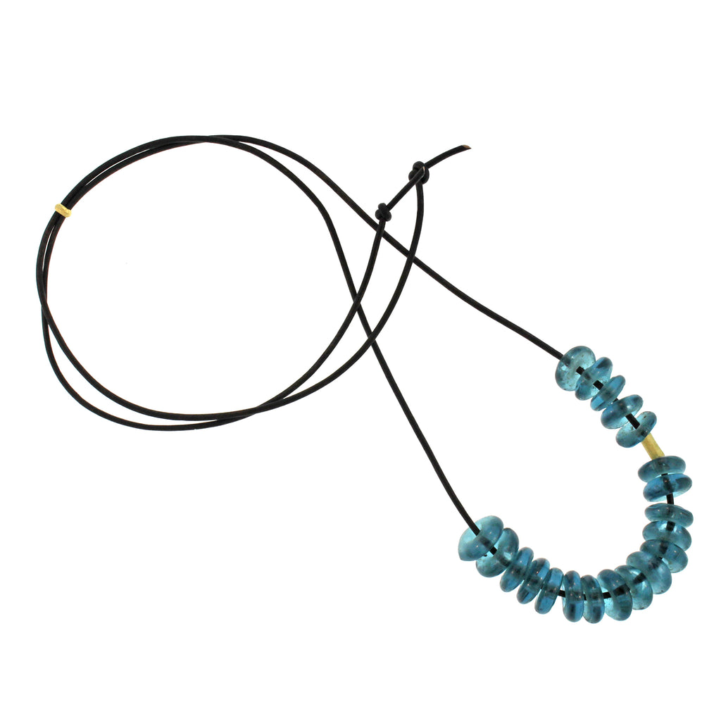 A Marine Blue Glass Bead Necklace