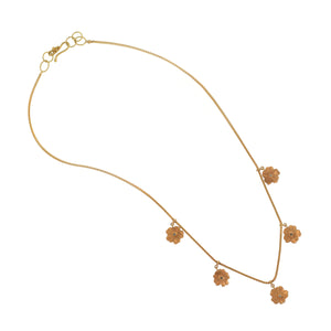 A Rose Gold Poppy Flower Charm Necklace