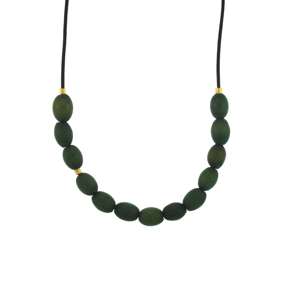 A Green Resin Bead Necklace