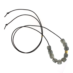 A Grey Recycled Glass Bead Necklace