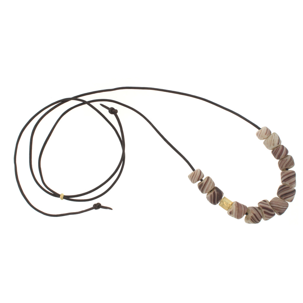 A Swirled Glass Bead Necklace