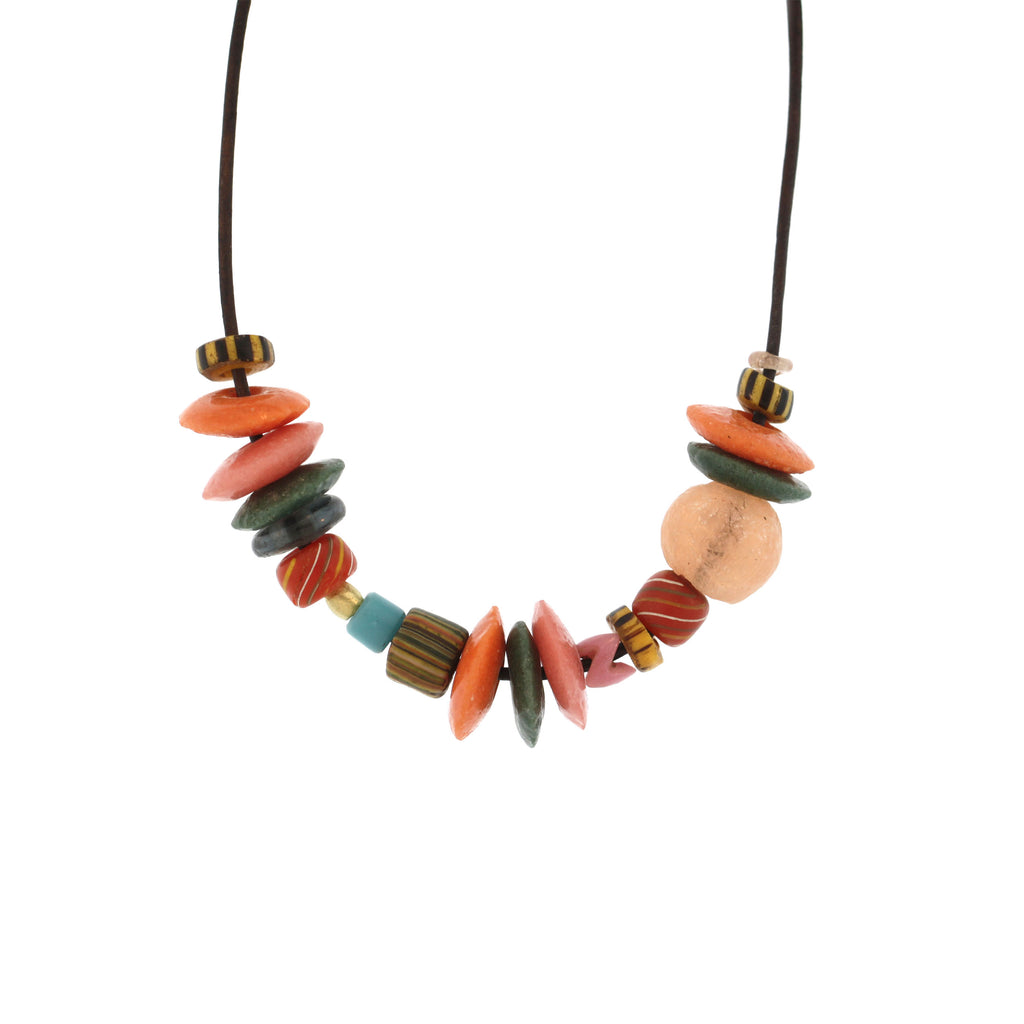 An Multicolored Glass Bead Necklace