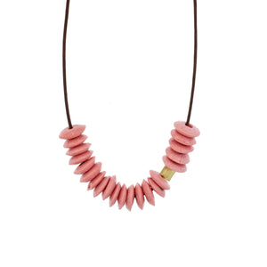 A Pink Recycled Glass Bead Necklace