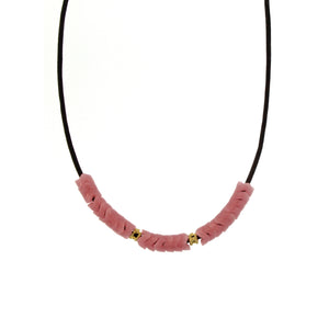 A Pink Chevron Beaded Necklace