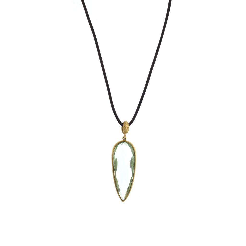 A Double Faceted Prasiolite Pendant