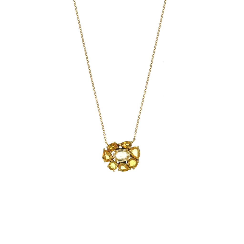 A Yellow Sapphire Flower Necklace