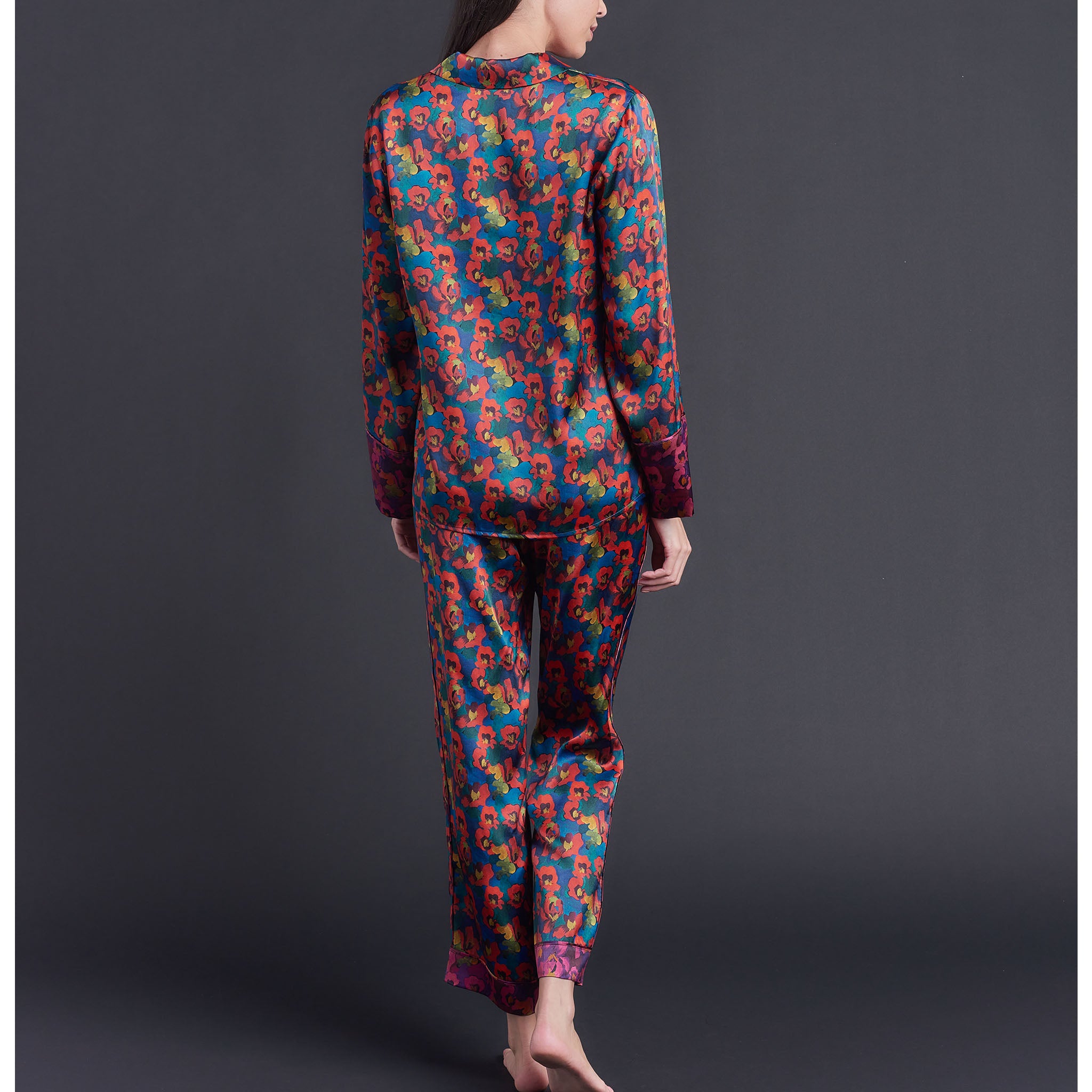 Annabel Pajama Top in Gemma Rose Liberty Print Silk Charmeuse