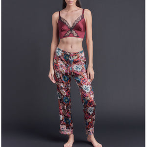 Serena Pajama Pant in Poppy Liberty Print Silk Charmeuse