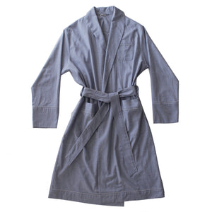 Janus Robe in Light Grey Italian Cotton Flanella