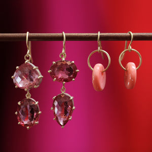 Pink Tourmaline Double Drop Earrings