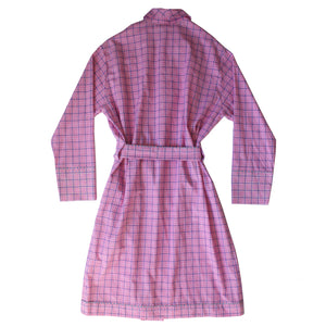 Janus Robe in Pink Check Italian Cotton