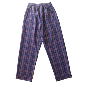 Saturn Pajama Pant in Blue Plaid Italian Cotton