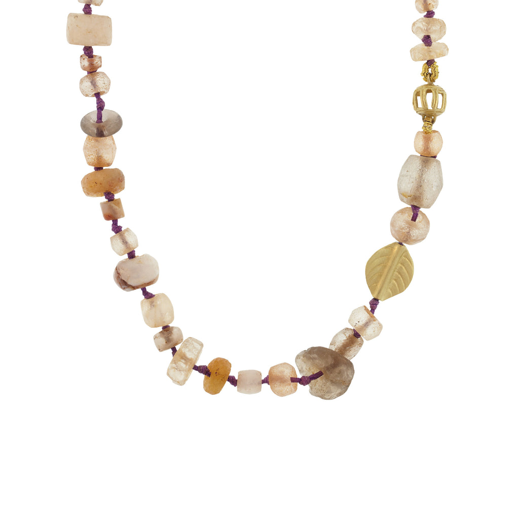 A Mali Quartz and Gold Bead Necklace