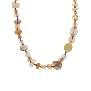 A Mali Quartz and Gold Bead Necklace