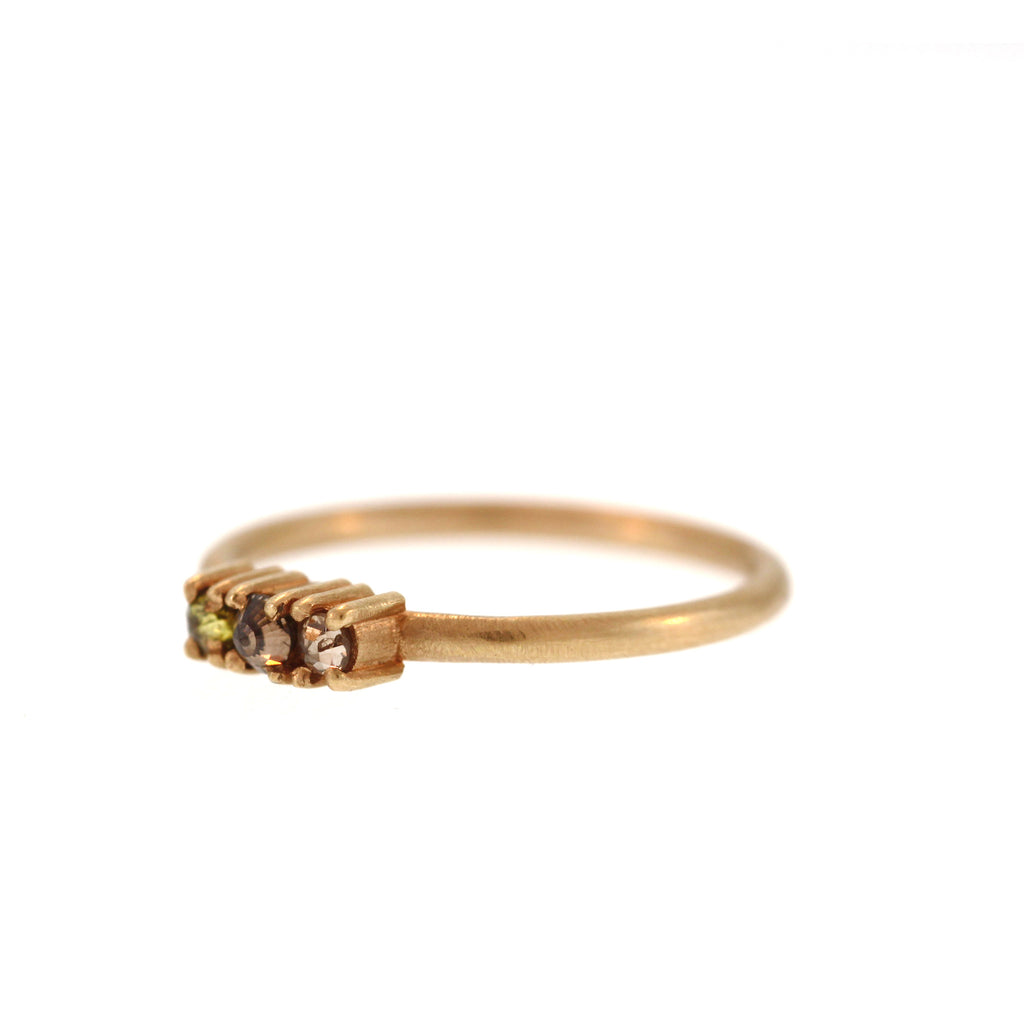 The Triple Moghul Cut Diamond Rose Gold Ring