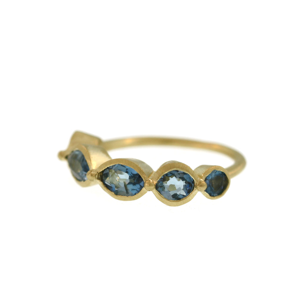 A Five Stone Aquamarine Ring