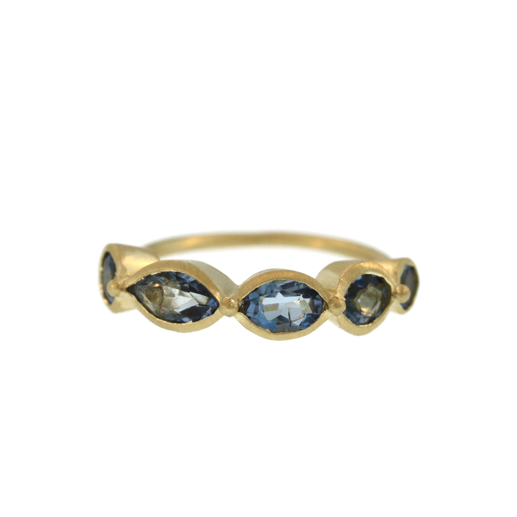 A Five Stone Aquamarine Ring