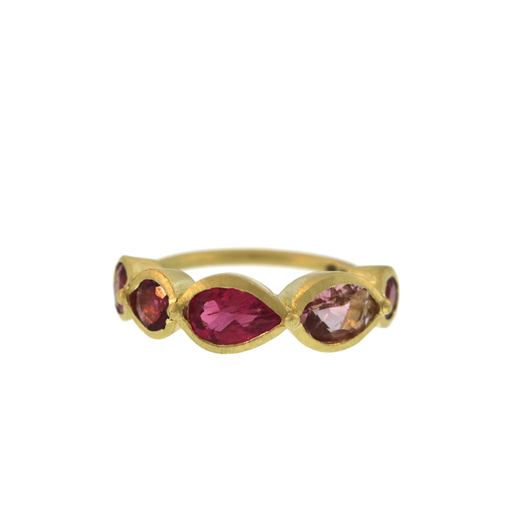 A 5 Stone Pink Tourmaline Ring