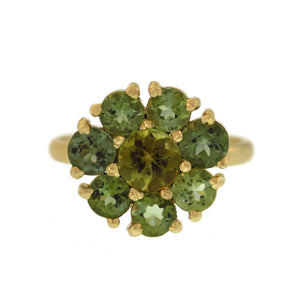 A Green Tourmaline Flower Ring