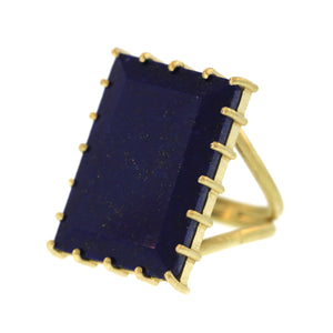 A Lapis Slice Portrait Ring