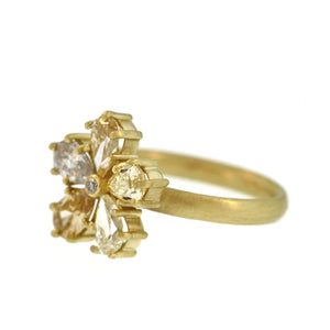 The Pear-Shaped Diamond Flower Ring
