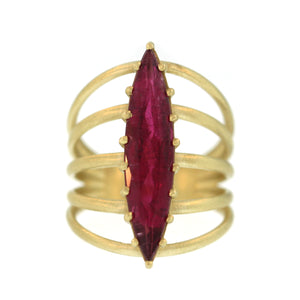 A Pink Tourmaline Vertebrate Ring