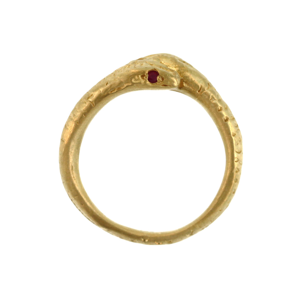 A Snake Ring with Ruby Eyes