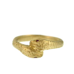 A Snake Ring with Ruby Eyes