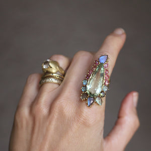 A Pastel Peacock Ring