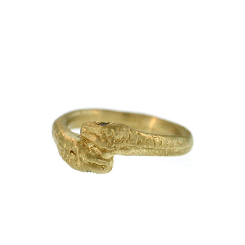 A Snake Ring with Diamond Eyes