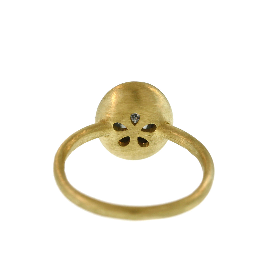 A Greenish Grey Sapphire Lozenge Ring