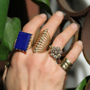 A Lapis Slice Portrait Ring