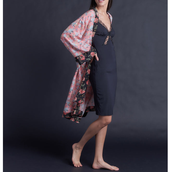 Laetitia Slip in Black Stretch Silk Charmeuse