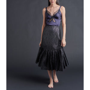Brigitte Ruffle Skirt in Foil Printed Lace