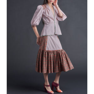 Brigitte Ruffle Skirt in Synchronize Liberty Print Floral Cotton
