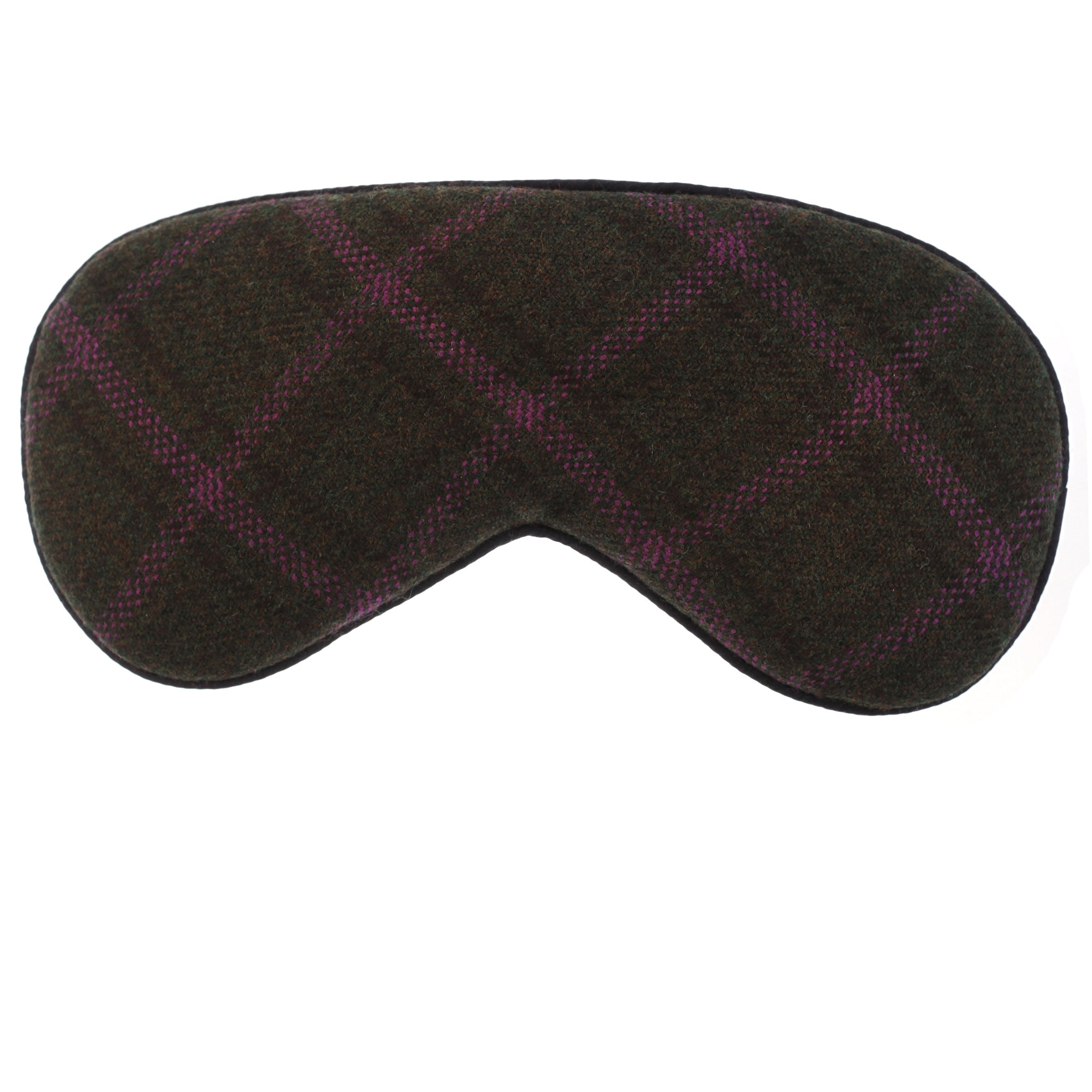 Hypnos Sleep Mask in Charcoal + Purple Plaid Cashmere