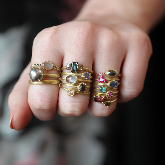 The Cranberry Tourmaline Stacking Ring