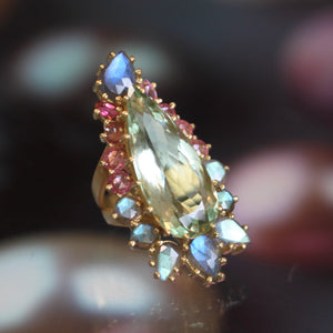 A Pastel Peacock Ring