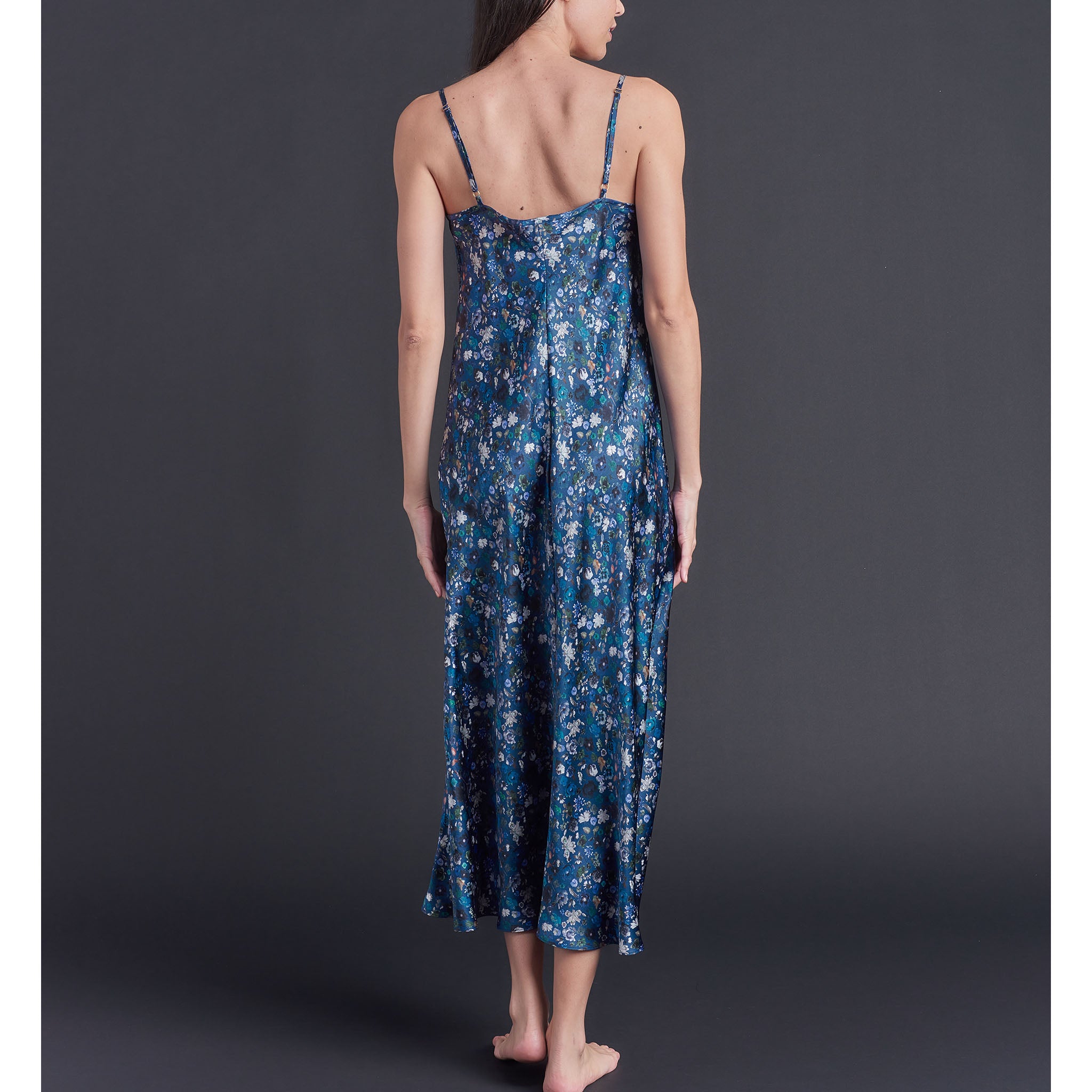 Thea Paneled Slip Dress in Floral Edit Liberty Print Silk Satin
